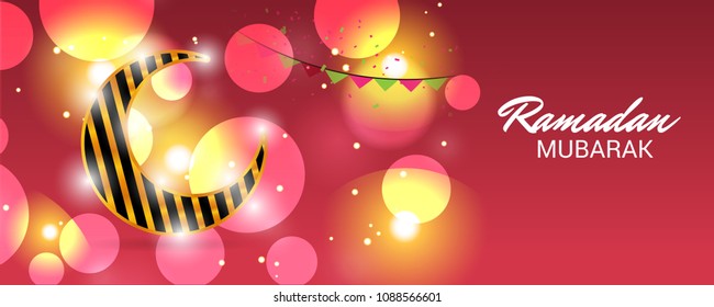 Vector illustration of a Banner for Ramadan Mubarak.