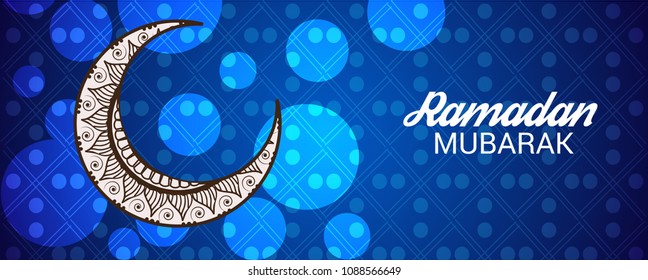 Vector illustration of a Banner for Ramadan Mubarak.