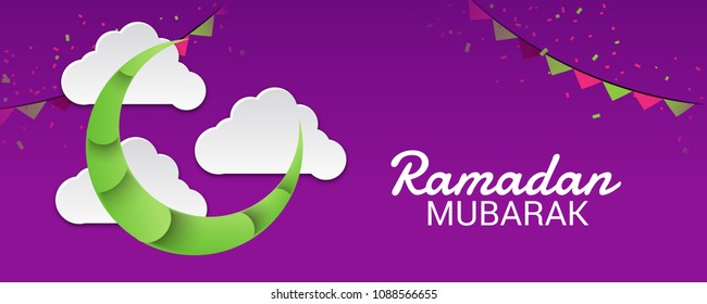 Vector illustration of a Banner for Ramadan Mubarak.