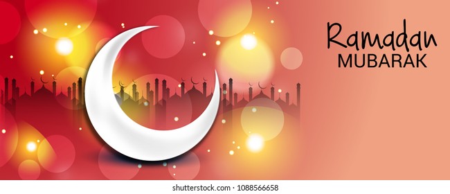 Vector illustration of a Banner for Ramadan Mubarak.