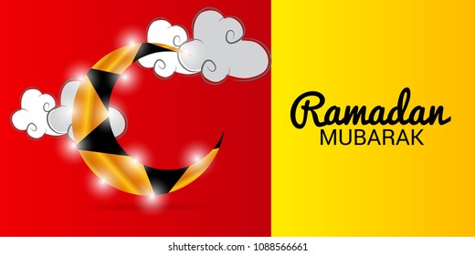 Vector illustration of a Banner for Ramadan Mubarak.