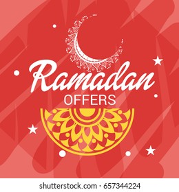 Vector illustration of a Banner for Ramadan Mubarak.