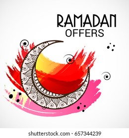 Vector illustration of a Banner for Ramadan Mubarak.