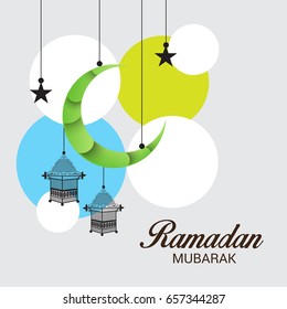 Vector illustration of a Banner for Ramadan Mubarak.