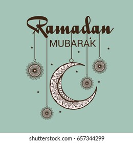 Vector illustration of a Banner for Ramadan Mubarak.
