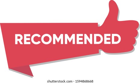 Vector illustration banner recommended with thumbs up