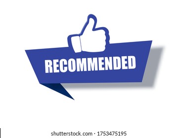 vector illustration banner recommended with thumbs up