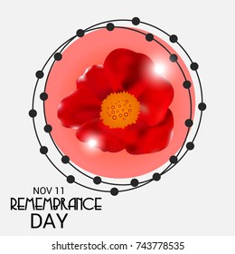 Vector illustration of a Banner for  remembrance day of Canada with poppy flowers.