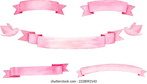 Vector illustration of banner ribbon set