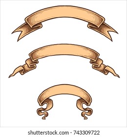Ilustración vectorial del conjunto de cintas de banner