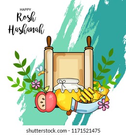 Vector illustration of a Banner for Rosh Hashanah Jewish New Year Holiday.