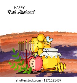 Vector illustration of a Banner for Rosh Hashanah Jewish New Year Holiday.