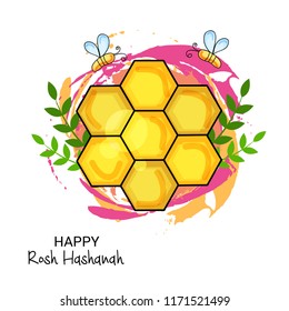 Vector illustration of a Banner for Rosh Hashanah Jewish New Year Holiday.