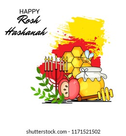 Vector illustration of a Banner for Rosh Hashanah Jewish New Year Holiday.