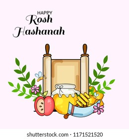 Vector illustration of a Banner for Rosh Hashanah Jewish New Year Holiday.