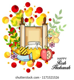 Vector illustration of a Banner for Rosh Hashanah Jewish New Year Holiday.