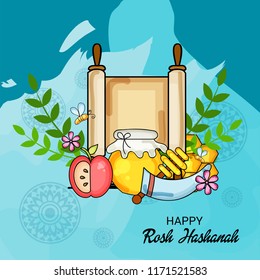 Vector illustration of a Banner for Rosh Hashanah Jewish New Year Holiday.