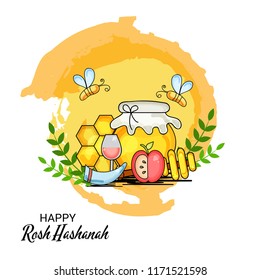 Vector illustration of a Banner for Rosh Hashanah Jewish New Year Holiday.