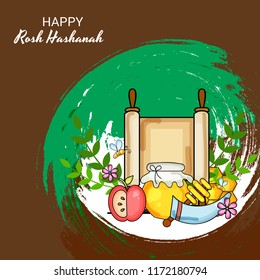Vector illustration of a Banner for Rosh Hashanah Jewish New Year Holiday.
