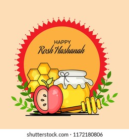 Vector illustration of a Banner for Rosh Hashanah Jewish New Year Holiday.