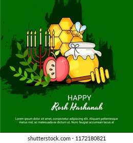 Vector illustration of a Banner for Rosh Hashanah Jewish New Year Holiday.