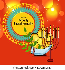 Vector illustration of a Banner for Rosh Hashanah Jewish New Year Holiday.