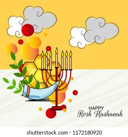 Vector illustration of a Banner for Rosh Hashanah Jewish New Year Holiday.