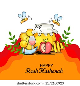 Vector illustration of a Banner for Rosh Hashanah Jewish New Year Holiday.