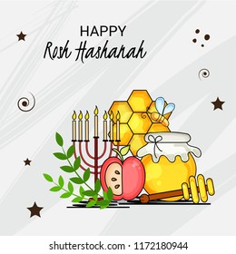 Vector illustration of a Banner for Rosh Hashanah Jewish New Year Holiday.