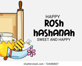 Vector illustration of a Banner for Rosh hashanah jewish new year holiday.