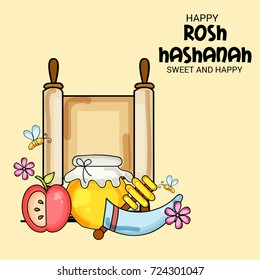 Vector illustration of a Banner for Rosh hashanah jewish new year holiday.