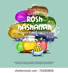 Vector illustration of a Banner for Rosh hashanah jewish new year holiday.