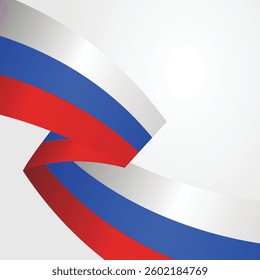 Vector Illustration Banner with Russian Flag colors in a perspective view