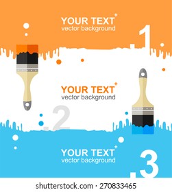 Vector illustration banner set horizontal with colorful brushes 