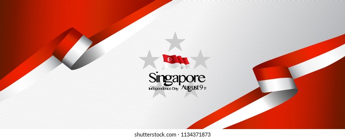 Vector Illustration Banner for Singapore Independence day.graphic for design element