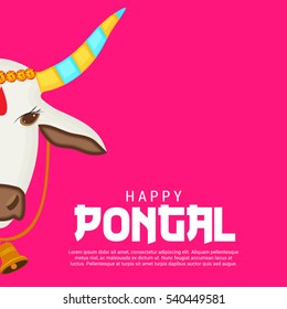 Vector illustration of a Banner For  South Indian harvesting festival Happy Pongal celebration.