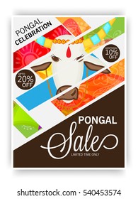 Vector illustration of a Banner For  South Indian harvesting festival Happy Pongal celebration.