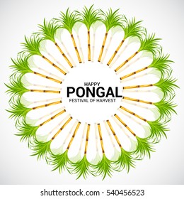 Vector illustration of a Banner For South Indian harvesting festival Happy Pongal celebration.