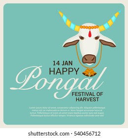 Vector illustration of a Banner For South Indian harvesting festival Happy Pongal celebration.