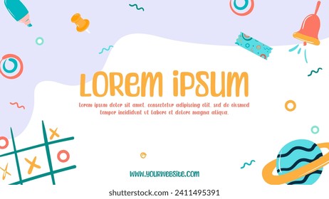 Vector illustration of a banner with space for your text in flat style.