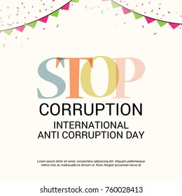 Vector illustration of a Banner for Stop Corruption 