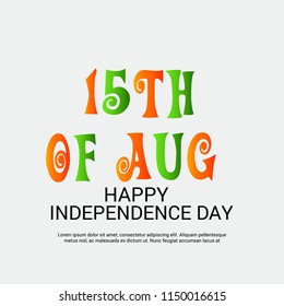 Vector illustration of a Banner with Stylish Text 15th August, National Flag Colors Background for Indian Independence Day Celebration.