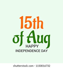 Vector illustration of a Banner with Stylish Text 15th August, National Flag Colors Background for Indian Independence Day Celebration.