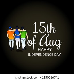 Vector illustration of a Banner with Stylish Text 15th August, National Flag Colors Background for Indian Independence Day Celebration.