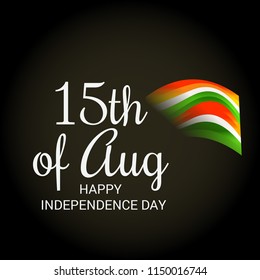 Vector illustration of a Banner with Stylish Text 15th August, National Flag Colors Background for Indian Independence Day Celebration.