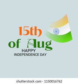 Vector illustration of a Banner with Stylish Text 15th August, National Flag Colors Background for Indian Independence Day Celebration.