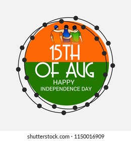 Vector illustration of a Banner with Stylish Text 15th August, National Flag Colors Background for Indian Independence Day Celebration.