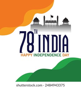 Vector illustration of a Banner with Stylish Text 15th August, National Flag Colors Background for Indian Independence Day Celebration.