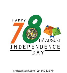 Vector illustration of a Banner with Stylish Text 15th August, National Flag Colors Background for Indian Independence Day Celebration.