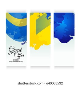 Vector illustration of a Banner for Sweden Independence Day.